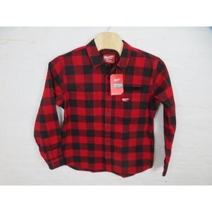 Milwaukee Gridiron Shirt Mens Large Red Plaid Flannel Long Sleeve Button Up